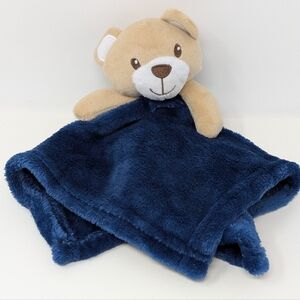George Lovey Teddy Bear Tan Blue Baby Security Blanket